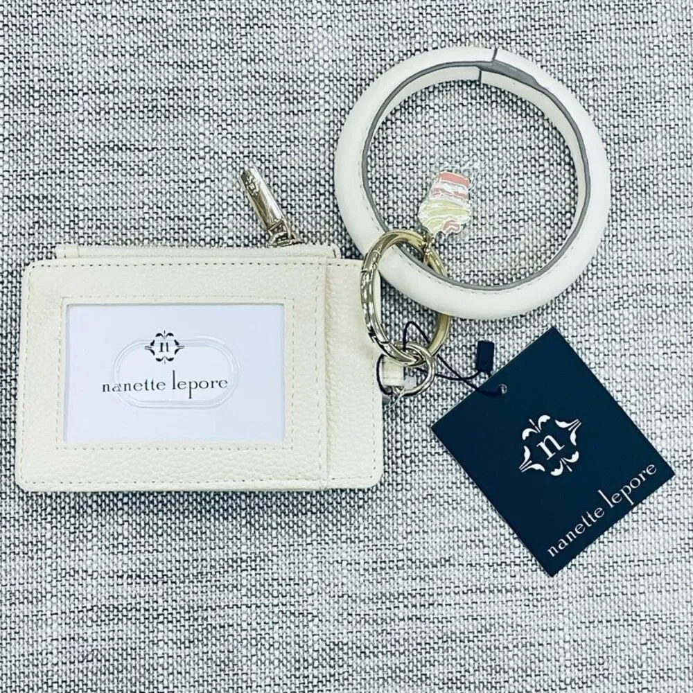 NWT Nanette Lepore Off White Hands-Free Bracelet Wallet Cardholder Keyholder
